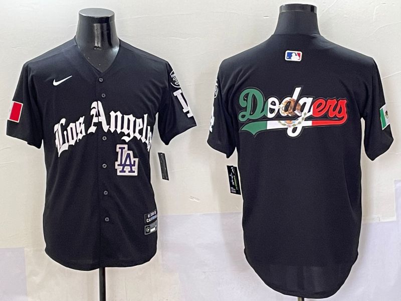 Men Los Angeles Dodgers Blank Black Five generations Joint Name 2025 Nike MLB Jersey style 13